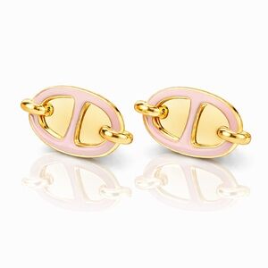 Elegant Pink and Gold Earrings High Quality Stud Earrings